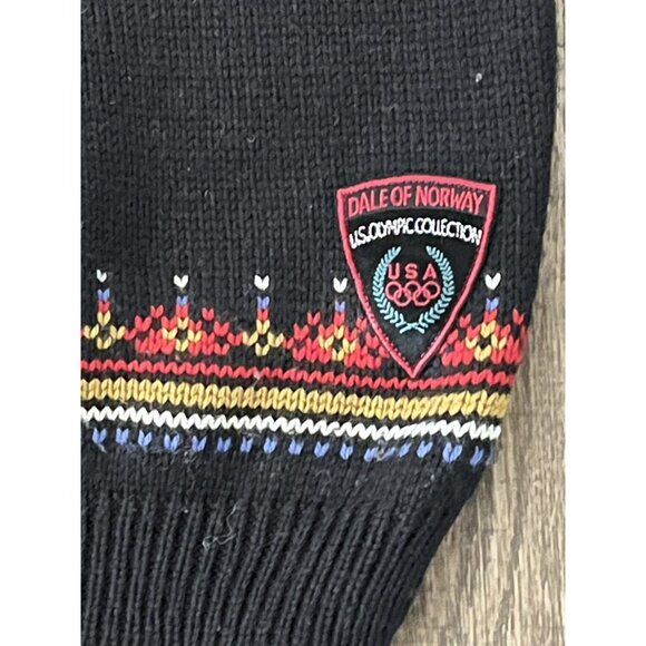 Dale of Norway Wool Sweater Womens Size 12 Fair Isle USA Olympic Tag Snowflake - Picture 3 of 12